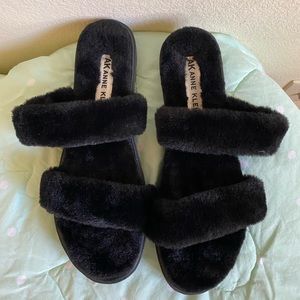 NWT AK ANNE Klein Black Womens Sandals size 11